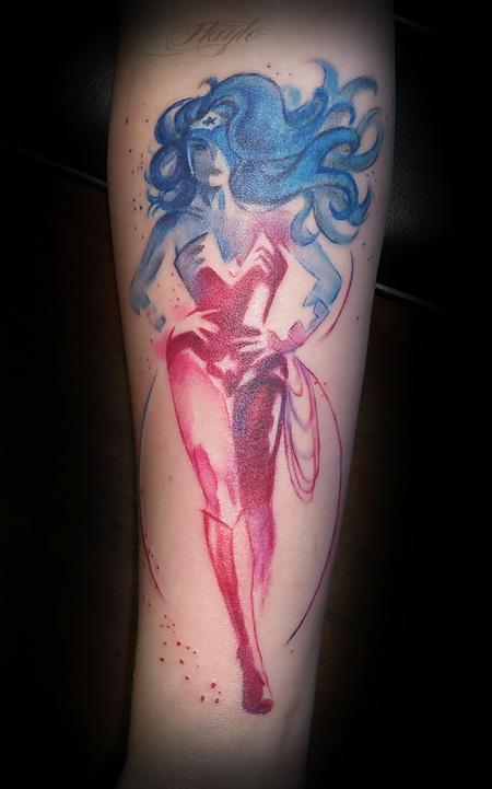 Tattoos - Watercolor style Wonder Woman - 111924