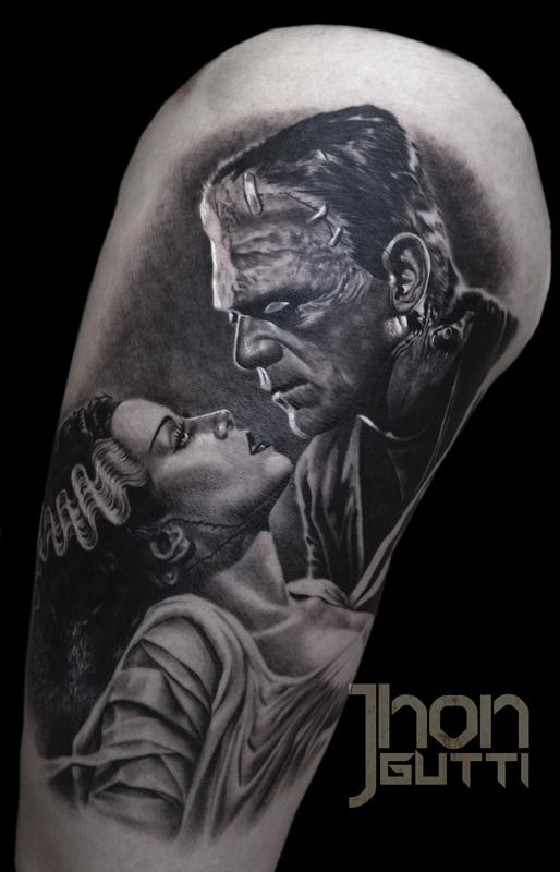 FRANKENSTEIN AND BRIDE by Jhon Gutti: TattooNOW FRANKENSTEIN AND BRIDE by Jhon Gutti: TattooNOW