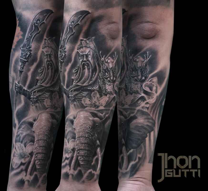 GUAN-YU WITH ELEPHANT by Jhon Gutti: TattooNOW GUAN-YU WITH ELEPHANT by Jhon Gutti: TattooNOW