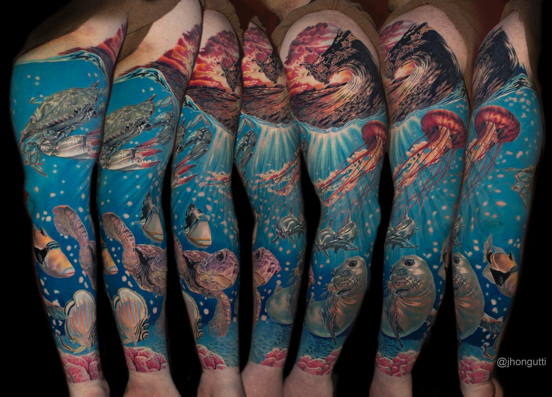 Ocean Underwater Sleeve tattoo by Jackie Rabbi by jackierabbit12 on  DeviantArt