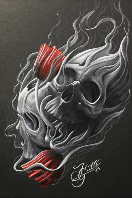 Jhon Gutti - Skull and Flowers