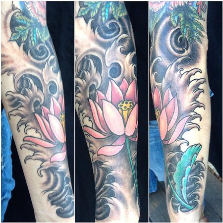 Tattoos - Lotus and Water Sleeve - 85943