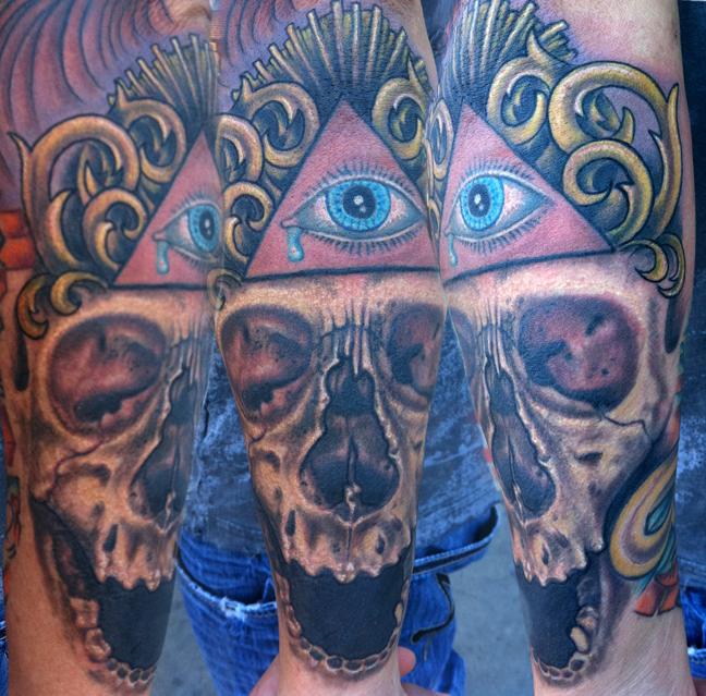 All Seeing Eye/ Skull Filigree Tattoo by Jeff Johnson: TattooNOW All Seeing Eye/ Skull Filigree Tattoo by Jeff Johnson: TattooNOW