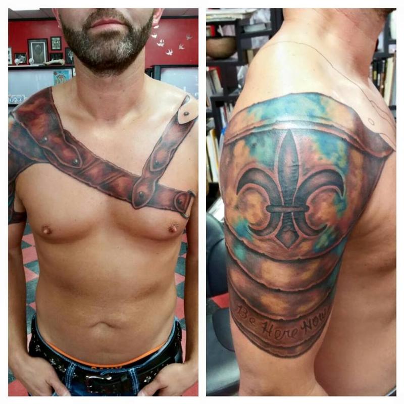 Shoulder Plate Armor Tattoo