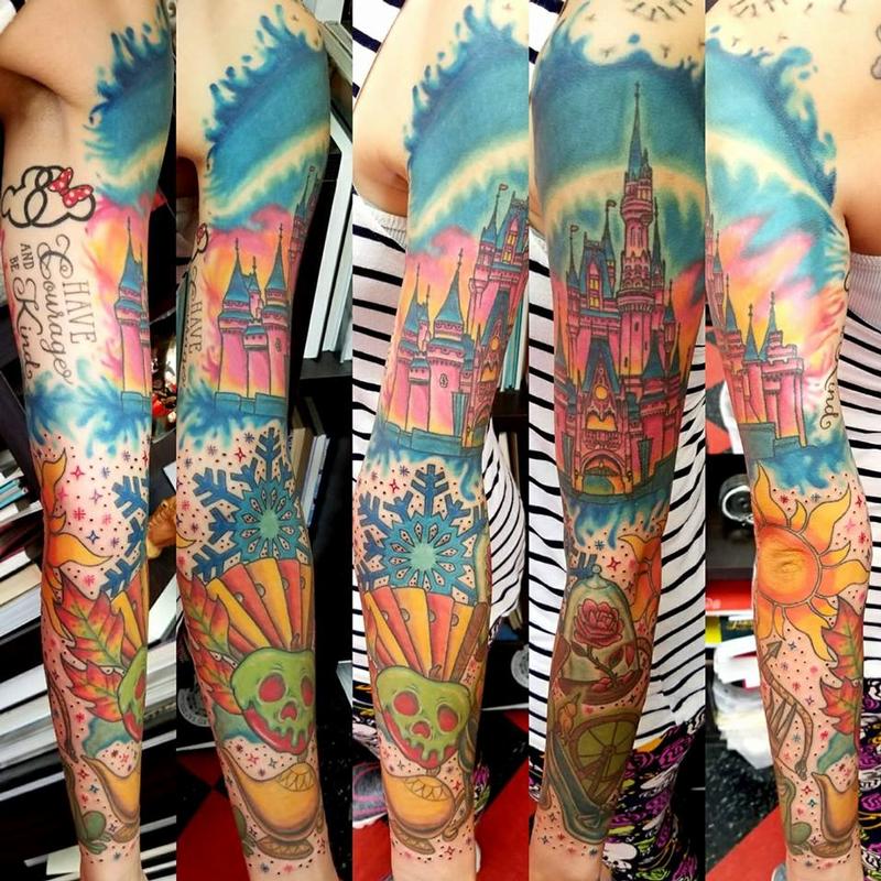 Disney Tattoo Sleeve Designs Ideas and Meaning  Tattoos For You