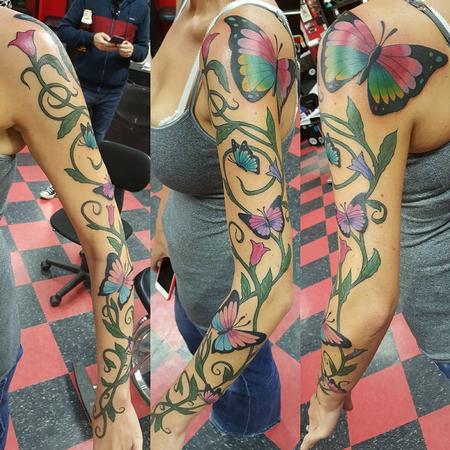 Tattoos - Flower and Butterfly tattoo - 119955