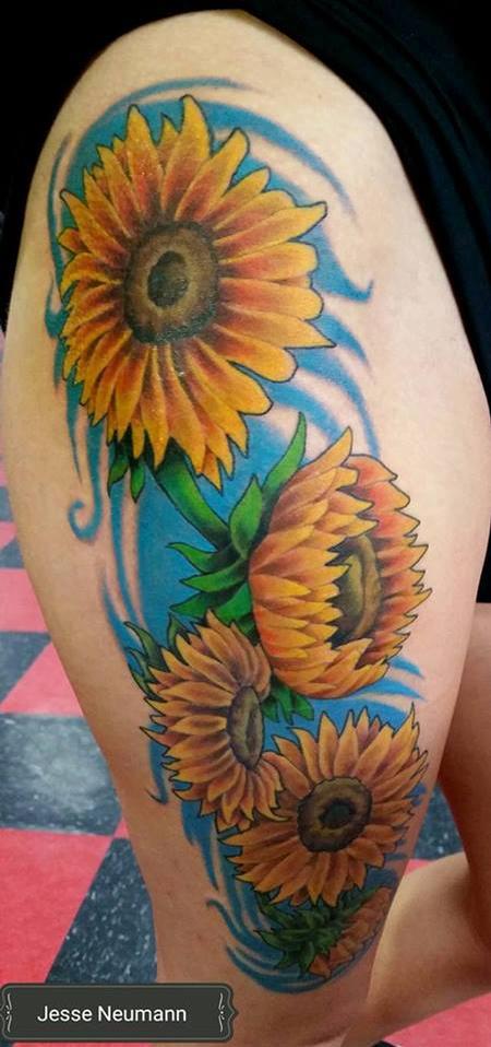 Tattoos - Sun Flower Tattoo - 119300