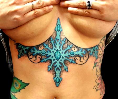 Tattoos - Snow under breast tattoo - 129304