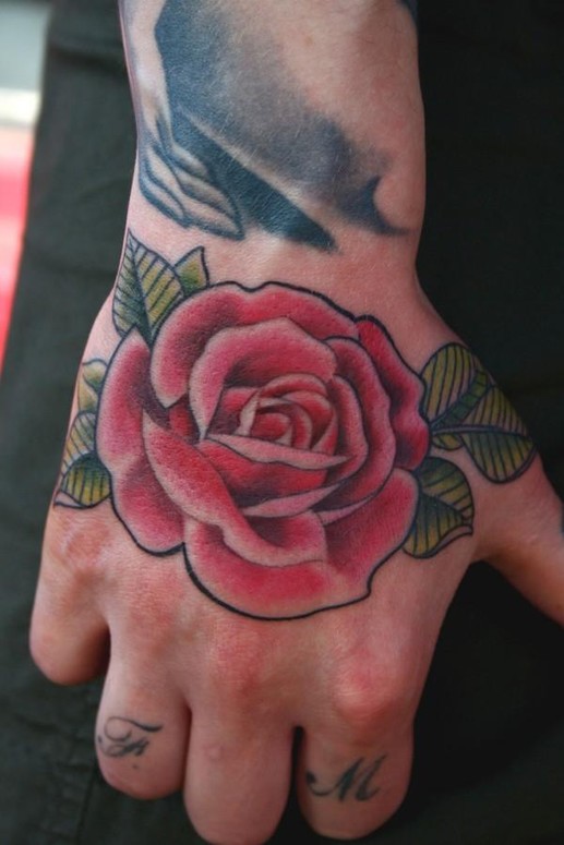 33 Cool Rose Hand Tattoo Ideas