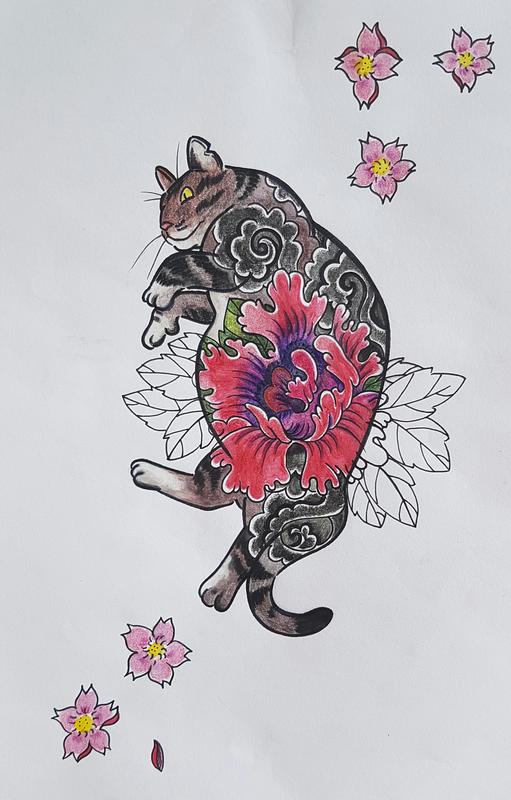 Monmon Cat By Zel White Tattoonow Monmon Cat By Zel White Tattoonow