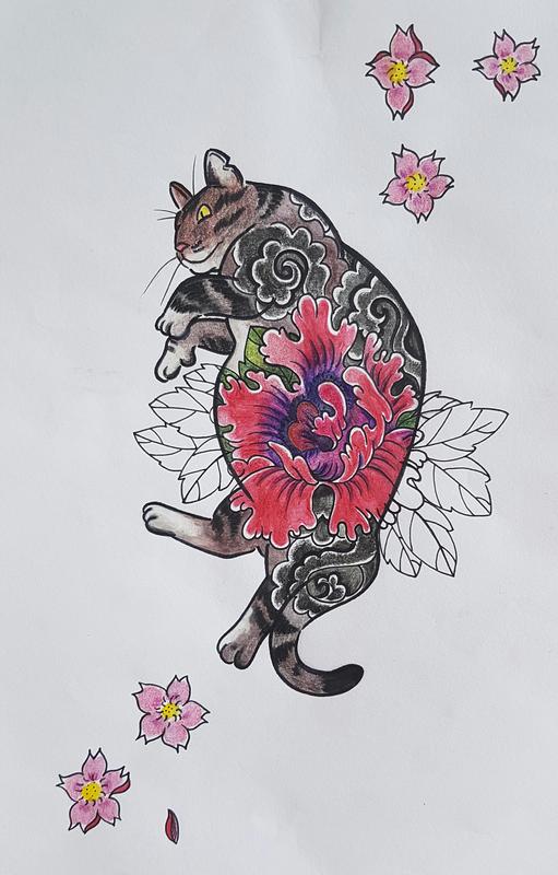 Monmon Cat By Zel White Tattoonow