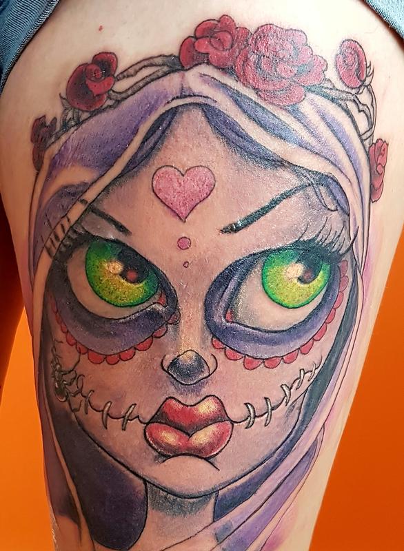 Superheroine Pinup Portrait Tattoos