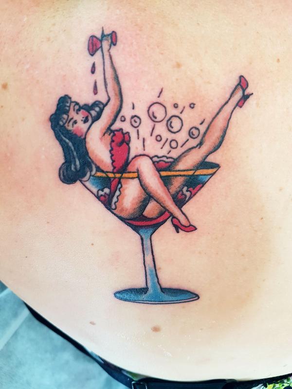 Traditional Pinup Girl Tattoo On Forearm