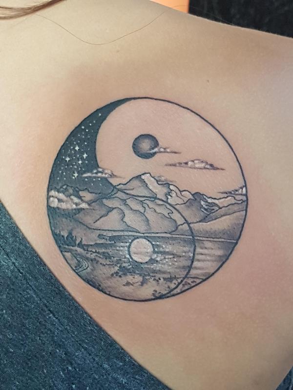 Premium AI Image | Mountains tattoo design element on white background