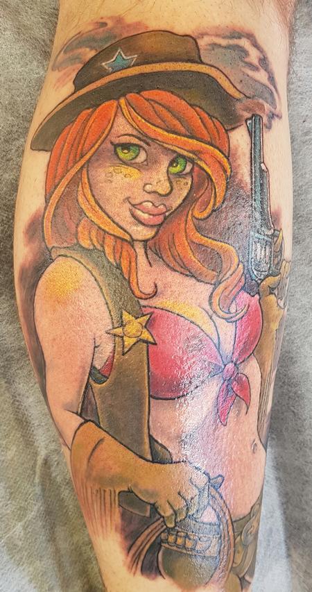 Steve Malley - Sexy Cowgirl Pinup Tattoo