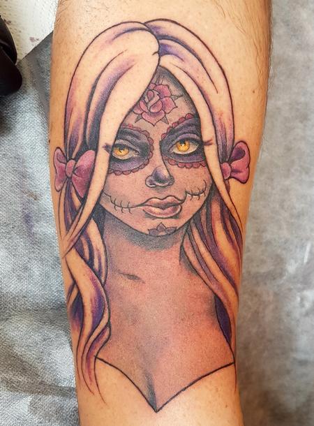 Tattoos - Day of the Dead Pinup Tattoo - 131690