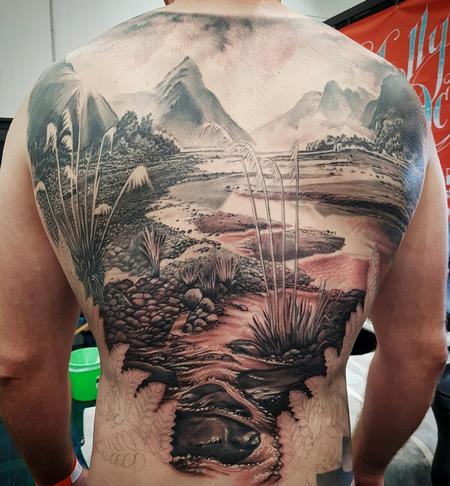 Tattoos - New Zealand Landscape Tattoo - 131747