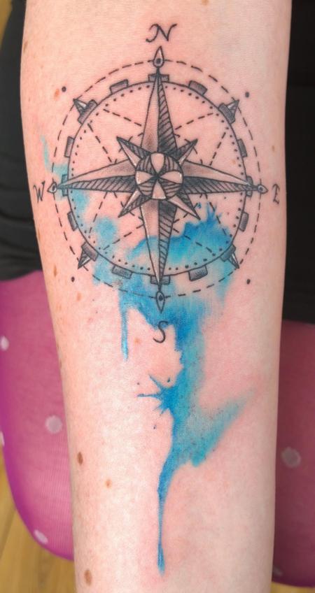 Chloe DeBoo - Geometric Watercolor Tattoo 