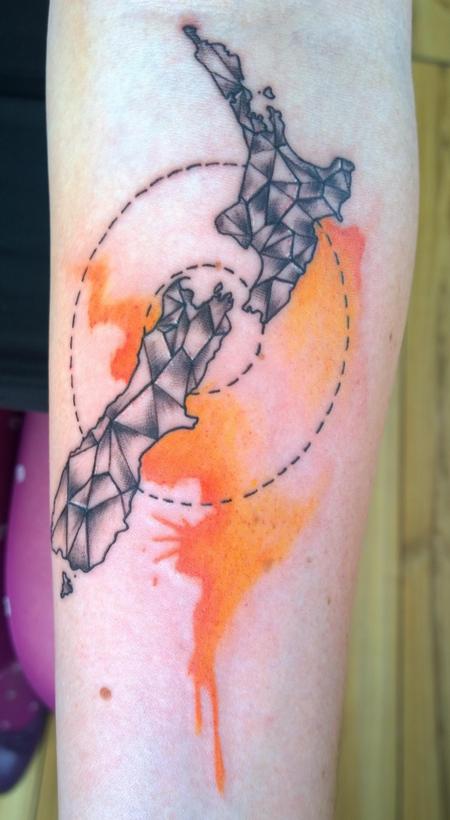 Geometric Watercolor Tattoo by Chloe DeBoo: TattooNOW