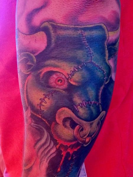 Tattoos - Franken-Bull Monster Tattoo  - 116818