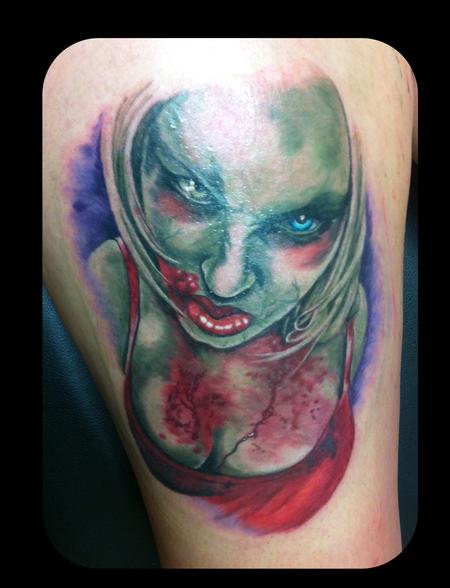 Tattoos - Zombie Girl Pinup Tattoo - 114038