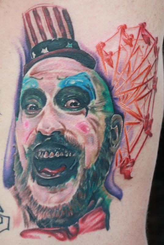 X  MagnumTattooSupplies على X Captain Spaulding from malotattoo using  magnumtattoosupplies   captainspaulding captainspauldingtattoo  sidhaig houseof1000corpses devilsrejects threefromhell 3fromhell  tattoo tattooed ink colour 