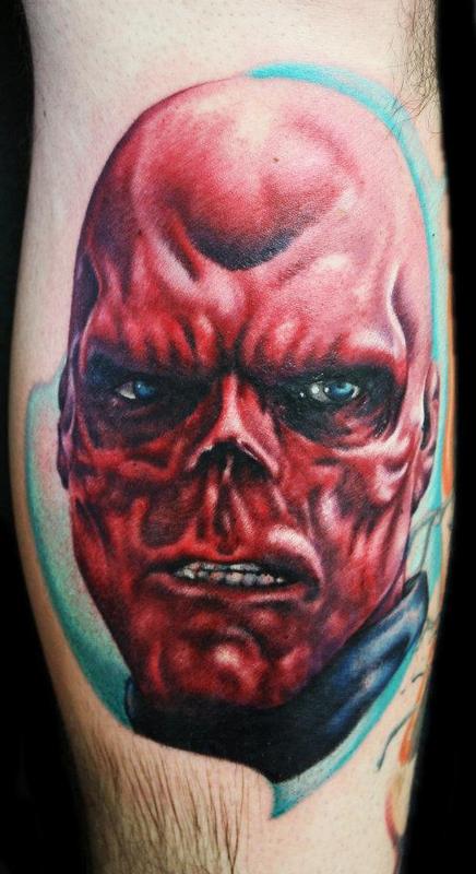Red Skull/ Captain America by Justin Mariani: TattooNOW