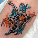 Tattoos - Tribal Watercolor Turtle - 142171