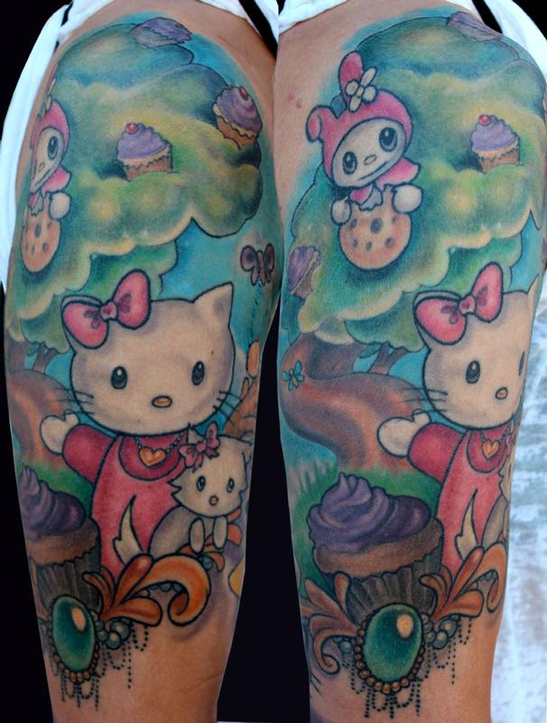 35 Cute and Crazy Hello Kitty Tattoo Design Ideas For Females   EntertainmentMesh
