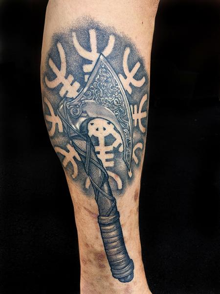 Tattoos - Bearded Axe and Ægishjálmr - 132568