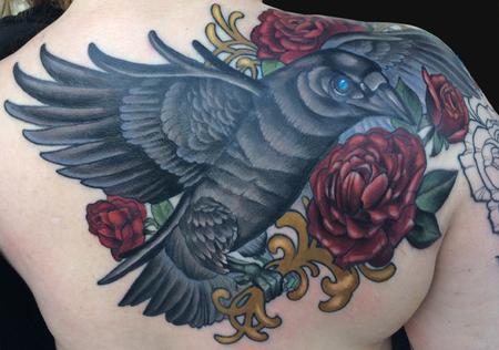 Tattoos - Crow and rose tattoo - 92152