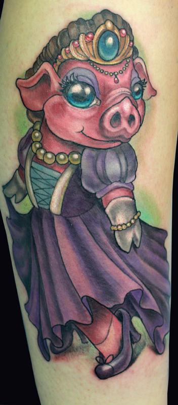 Pig Princess tattoo by Katelyn Crane: TattooNOW Pig Princess tattoo by Katelyn Crane: TattooNOW