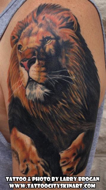 Lion King Of The Jungle By Larry Brogan Tattoos