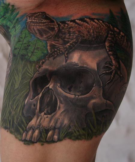 Tattoos - Lizard on Skull - 116161