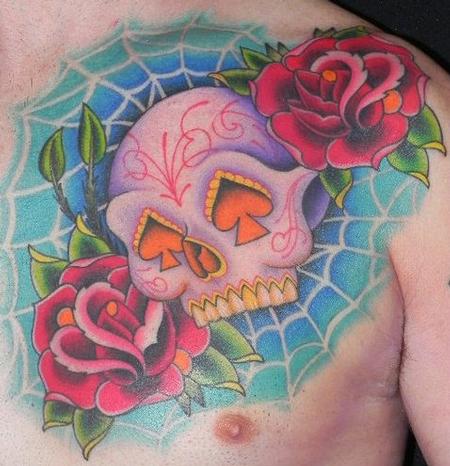 Tattoos - Color Skull Tattoo - 67333