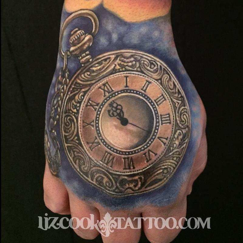 Time Piece On The Hand By Liz Cook Tattoonow