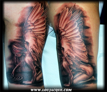 Tattoos - Black & Grey fairy - 3624