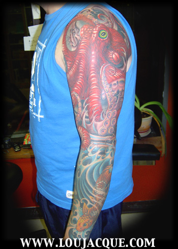 Tattoos - Octopus Koi sleeve - 16872