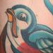 Tattoos - traditional colored swallows with banner tattoo - 64292