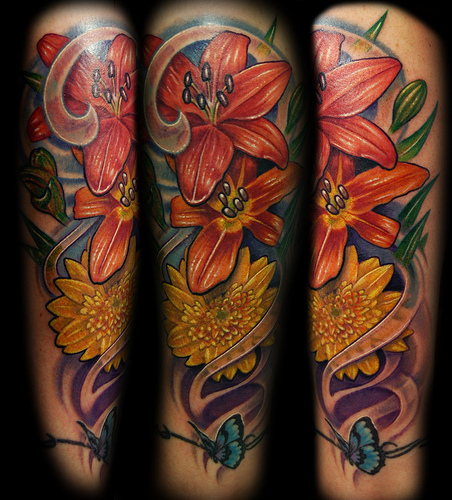 Custom Flower Leg Tattoo By Marvin Silva Tattoonow