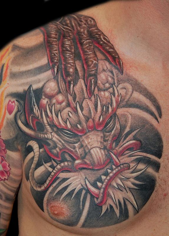 Dragon Head Tattoo by Marvin Silva: TattooNOW