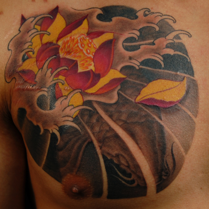 Koi Fish and Lotus Flower by Marvin Silva: TattooNOW