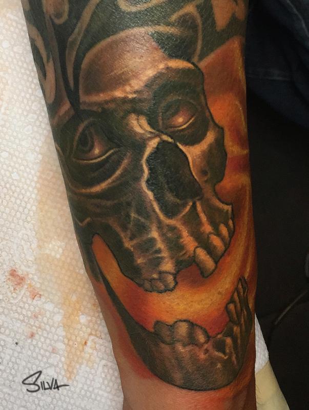 Skull Face Filler Tattoo by Marvin Silva: TattooNOW