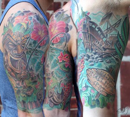 Matt's Tiki Tattoo by Marvin Silva: TattooNOW Matt's Tiki Tattoo by Marvin Silva: TattooNOW
