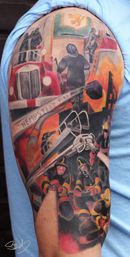 Fire Department Painting Tattoo by Marvin Silva: TattooNOW