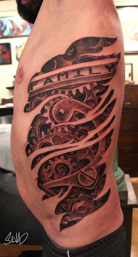 Tattoo art sketch of a machine gears and skull Stock Photo by  outsiderzone 10685941