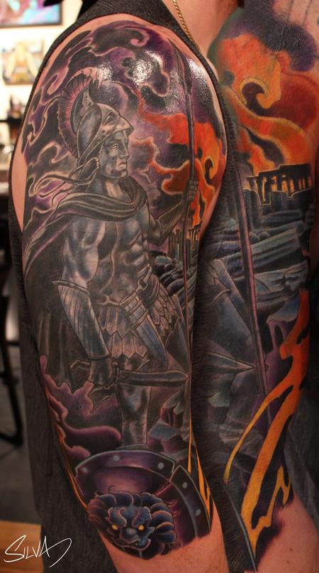 First post Hello I would love some ideas on organizing designing a  sleeve dedicated to my son Ares named after the god of war Id love a  GreekRomanspartan theme Ive attached a