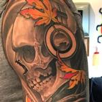 Tattoos - Skull Flower Sleeve Tattoo - 134279