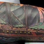 Tattoos - Custom Pirate Ship Tattoo - 100596