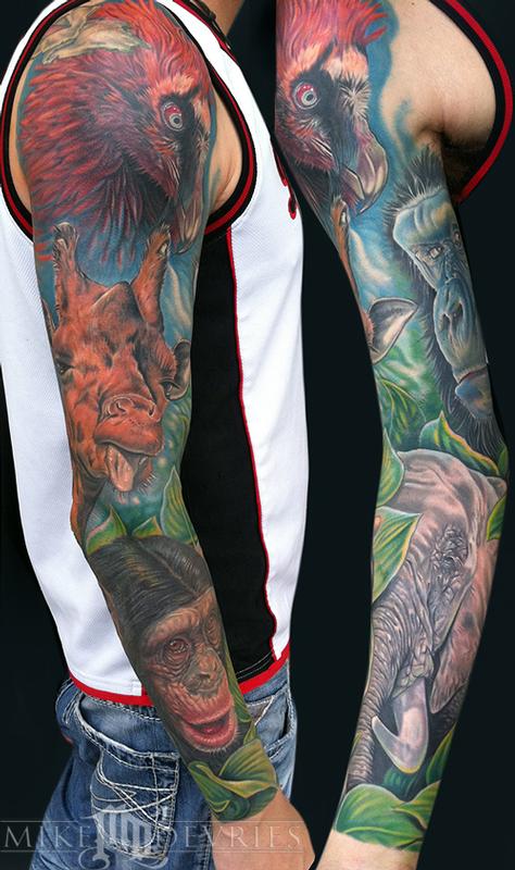 Animal Sleeve by Mike DeVries: TattooNOW